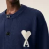 Mavi Yünlü Ami de Coeur Cardigan