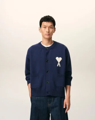 Mavi Yünlü Ami de Coeur Cardigan