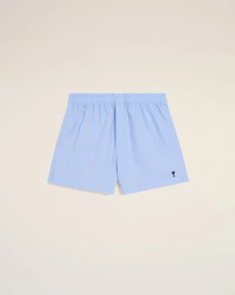 Siyah Ami de Coeur Motifli Mavi Pamuklu Boxer Şort