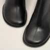 Siyah Deri Anatomik Burunlu Piyano Çizmeler