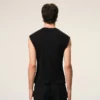 Siyah Jersey Kolsuz Dar Kesim Üst