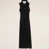 Siyah Jersey Maxi Lavalliere Elbise