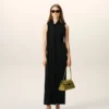 Siyah Jersey Maxi Lavalliere Elbise