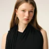 Siyah Jersey Maxi Lavalliere Elbise