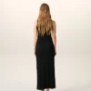 Siyah Jersey Maxi Lavalliere Elbise
