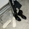 Siyah İnek Derisi Ayak Bileği Botları