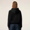 Siyah Pamuk Kabartmalı Ami de Coeur Hoodie