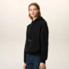 Siyah Pamuk Kabartmalı Ami de Coeur Hoodie