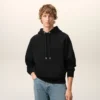 Siyah Pamuk Kabartmalı Ami de Coeur Hoodie