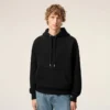 Siyah Pamuk Kabartmalı Ami de Coeur Hoodie