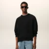 Siyah Pamuk Kabartmalı Ami de Coeur Sweatshirt