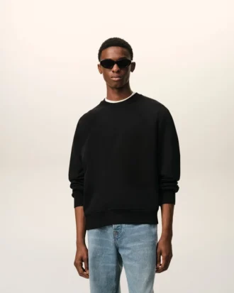 Siyah Pamuk Kabartmalı Ami de Coeur Sweatshirt