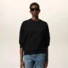 Siyah Pamuk Kabartmalı Ami de Coeur Sweatshirt