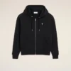 Siyah Pamuklu Ami de Coeur Fermuarlı Kapüşonlu Sweatshirt