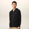 Siyah Pamuklu Ami de Coeur Fermuarlı Kapüşonlu Sweatshirt