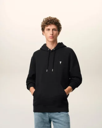 Siyah Pamuklu Ami de Coeur Hoodie
