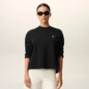 Siyah Pamuklu Ami de Coeur Kısa Sweatshirt