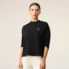 Siyah Pamuklu Ami de Coeur Kısa Sweatshirt