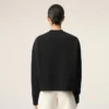 Siyah Pamuklu Ami de Coeur Kısa Sweatshirt