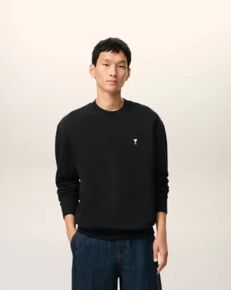 Siyah Pamuklu Ami de Coeur Sweatshirt
