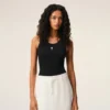 Siyah Pamuklu Ami de Coeur Tank Top
