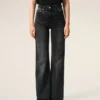 Siyah Pamuklu Flare Fit Kot Pantolon