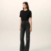 Siyah Pamuklu Flare Fit Kot Pantolon