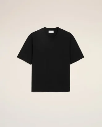 Siyah Pamuklu Kabartmalı Ami de Coeur T-Shirt