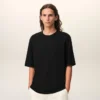 Siyah Pamuklu Kabartmalı Ami de Coeur T-Shirt