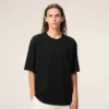 Siyah Pamuklu Kabartmalı Ami de Coeur T-Shirt