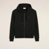 Siyah Pamuklu Red Ami de Coeur Fermuarlı Kapüşonlu Sweatshirt