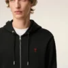 Siyah Pamuklu Red Ami de Coeur Fermuarlı Kapüşonlu Sweatshirt