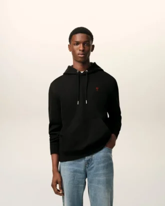 Siyah Pamuklu Red Ami de Coeur Hoodie