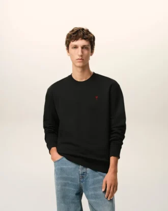 Siyah Pamuklu Red Ami de Coeur Sweatshirt