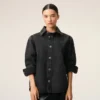 Siyah Pamuklu Örme Ami de Coeur Overshirt