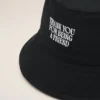 Siyah Pamuklu “Thank You for Being a Friend” Nakışlı Şapka