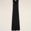 Siyah Saten Maxi Tank Elbise