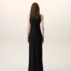 Siyah Saten Maxi Tank Elbise