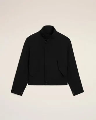 Siyah Yeni Yün Harrington Ceket