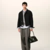 Siyah Yeni Yün Harrington Ceket
