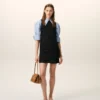 Siyah Yeni Yün Kemerli Mini Elbise