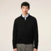Siyah Yün Gömlek Yakalı Ami de Coeur Cardigan