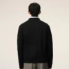 Siyah Yün Gömlek Yakalı Ami de Coeur Cardigan