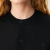 Siyah Yünlü Bisiklet Yaka Ami de Coeur Cardigan