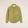 Yeşil Keçi Derisi Düğmeli Overshirt