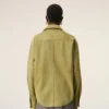 Yeşil Keçi Derisi Düğmeli Overshirt