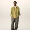 Yeşil Keçi Derisi Düğmeli Overshirt