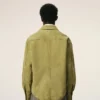 Yeşil Keçi Derisi Düğmeli Overshirt