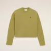 Yeşil Pamuklu Ami de Coeur Kısa Sweatshirt