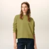 Yeşil Pamuklu Ami de Coeur Kısa Sweatshirt